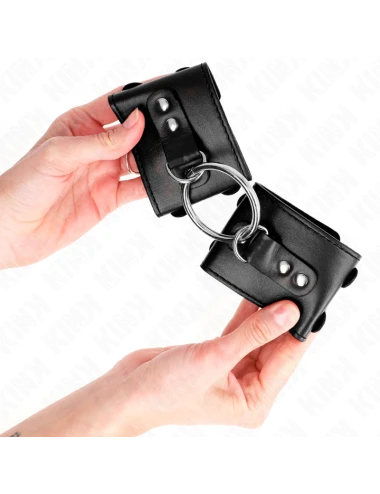 KINK - APPUI-POIGNETS FIXES AVEC ANNEAU ET CLOUS RÉGLABLES NOIR 17-22 CM X 6