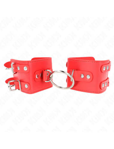 KINK - APPUI-POIGNETS FIXES AVEC ANNEAU ET CLOUS RÉGLABLES ROUGE 17-22 CM X 6