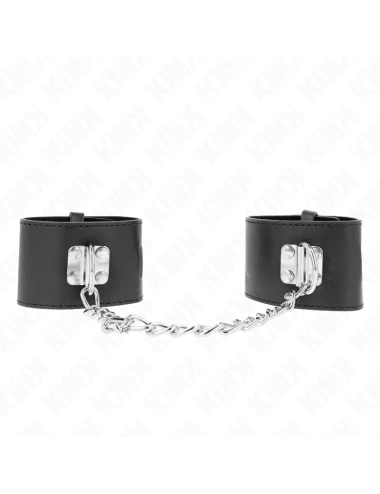 KINK - APPUI-POIGNETS FIXES AVEC CHAÎNE 30 CM ET FERMETURE PAR CADENAS NOIR RÉGLABLE 16-23 CM X 5