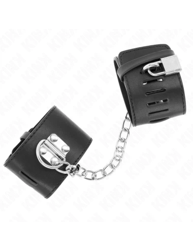 KINK - APPUI-POIGNETS FIXES AVEC CHAÎNE 30 CM ET FERMETURE PAR CADENAS NOIR RÉGLABLE 16-23 CM X 5