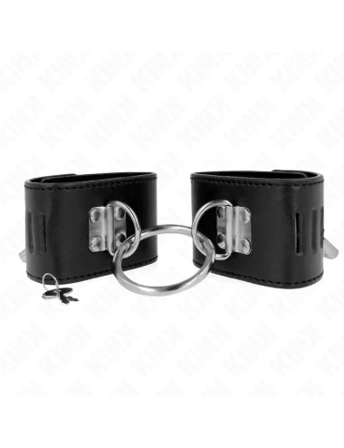 KINK - APPUI-POIGNETS FIXES AVEC ANNEAU ET FERMETURE PAR CADENAS NOIR AJUSTABLE 16-23 CM X 5