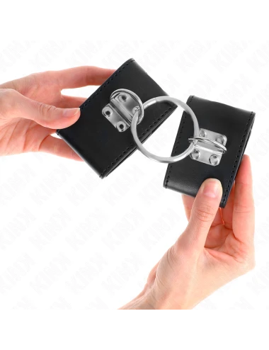 KINK - APPUI-POIGNETS FIXES AVEC ANNEAU ET FERMETURE PAR CADENAS NOIR AJUSTABLE 16-23 CM X 5