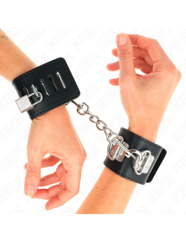 KINK - APPUI-POIGNETS MULTIPOSITIONS AVEC FERMETURE PAR CADENAS NOIR AJUSTABLE 16-23 CM X 5,5 CM