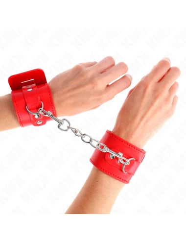 KINK - APPUI-POIGNETS AVEC FERMETURE PAR CADENAS ROUGE AJUSTABLE 16-23 CM X 5,5 CM