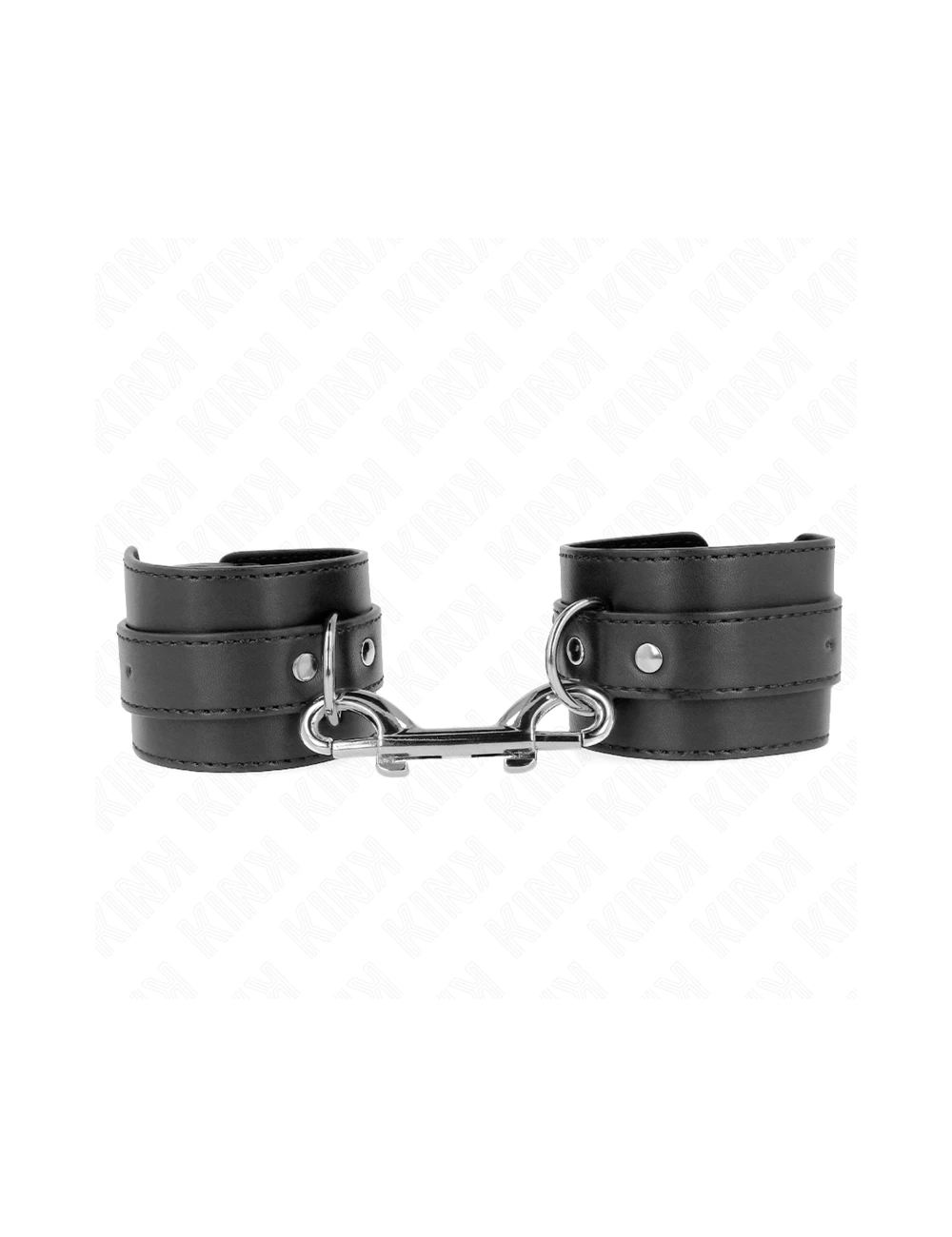 KINK - APPAREILS-POIGNETS - RANGÉE DE RIVETS SIMPLE ET GRANDE BOUCLE NOIRE RÉGLABLE 17-28 CM X 5 CM