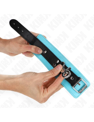 KINK - APPUI-POIGNETS VERROUILLABLES PREMIUM NOIR / BLEU RÉGLABLE 21-28 CM X 5