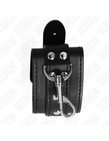 KINK - APPAREILS-POIGNETS VERROUILLABLES DUNGEON NOIR AJUSTABLES 21-28 CM X 5