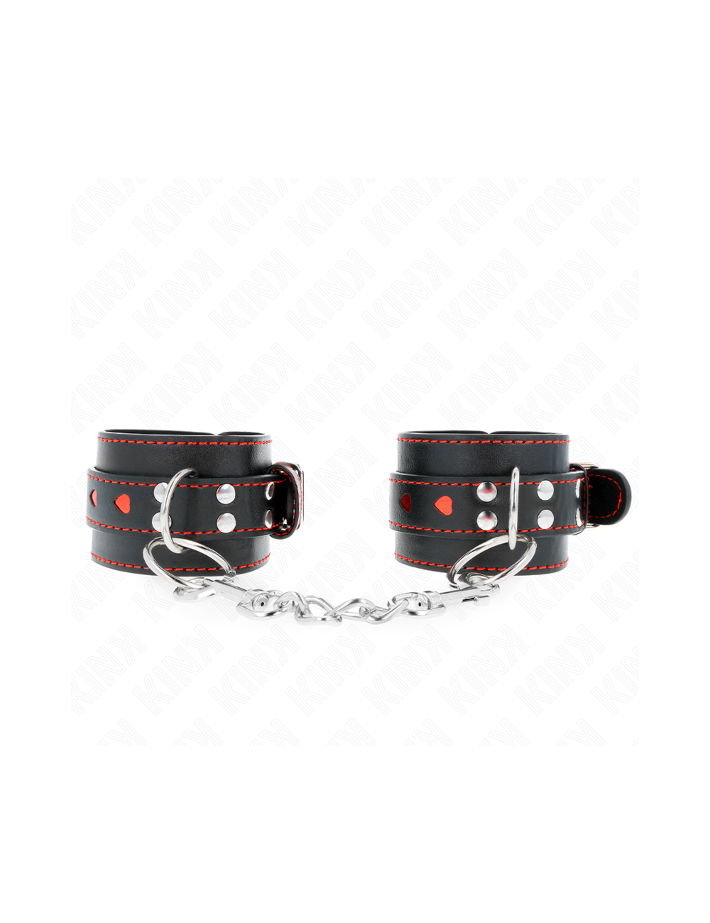 KINK - APPUI-POIGNETS NOIR AVEC INCRUSTATION COEUR ROUGE RÉGLABLE 21-28 CM X 5