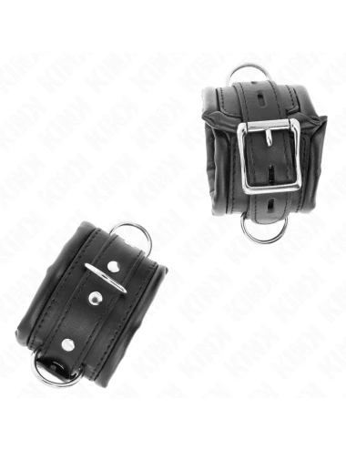 KINK - APPUI-POIGNETS LOURDS DOUBLÉS DE FOURRURE NOIRE RÉGLABLES 20-30 CM X 6 CM