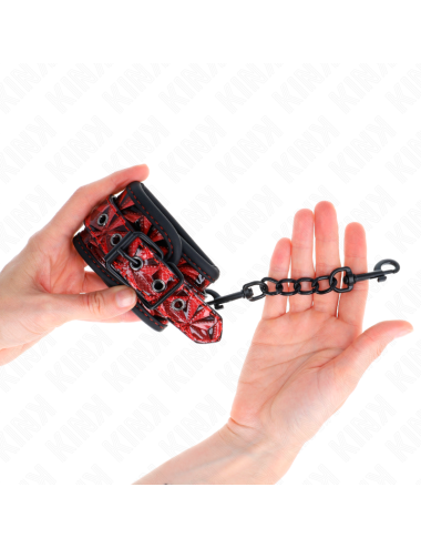 KINK - APPUI-POIGNETS MOTIF DIAMANT ROUGE FONCÉ RÉGLABLE 17-26 CM X 5