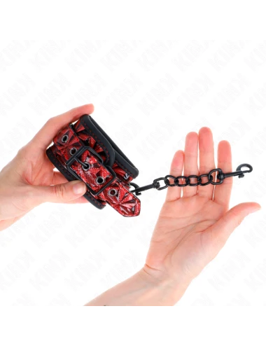 KINK - APPUI-POIGNETS MOTIF DIAMANT ROUGE FONCÉ RÉGLABLE 17-26 CM X 5