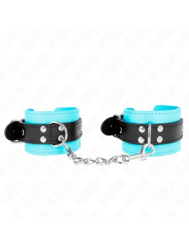 KINK - APPAREILS-POIGNETS À CROCHET DOUBLÉS DE FOURRURE BLEU AJUSTABLES 20-28 CM X 5