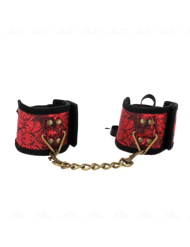 KINK - ATTACHE-POIGNETS SCANDAL DÉTAILS DENTELLE ROUGE-NOIR 24