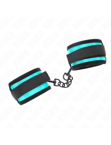 KINK - APPAREILS DE POIGNET EN NYLON À CROCHET ET BOUCLE NOIR-BLEU RÉGLABLE 18-32 CM X 5 CM