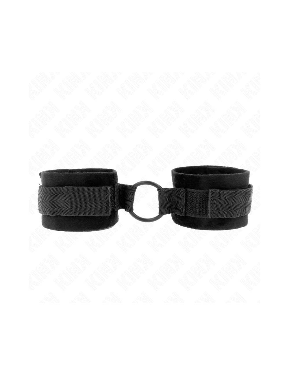 KINK - MANCHETTES DÉBUTANT FOURRURE 25 CM AVEC O-RING 4 CM NOIR AJUSTABLE 15-25 CM