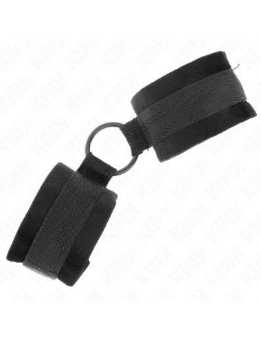 KINK - MANCHETTES DÉBUTANT FOURRURE 25 CM AVEC O-RING 4 CM NOIR AJUSTABLE 15-25 CM