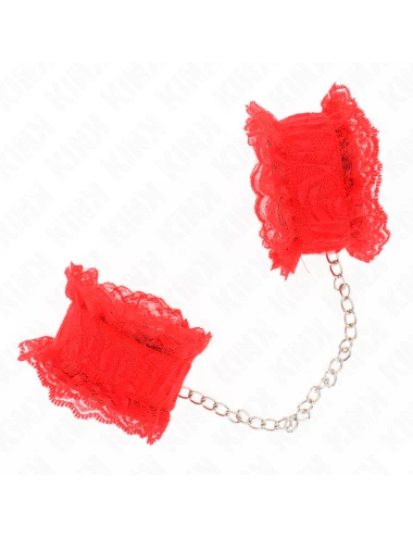 KINK - ATTENTES-POIGNETS ÉLASTIQUES EN DENTELLE ROUGE