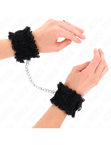 KINK - ATTACHE-POIGNETS ÉLASTIQUES EN DENTELLE NOIR
