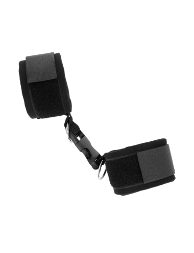 KINK - APPUI-POIGNET EN NÉOPRÈNE À ATTACHES ET BOUCLES NOIR RÉGLABLE 22-34 CM