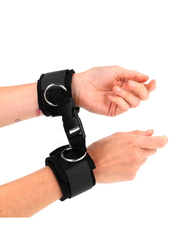 KINK - APPUI-POIGNET EN NÉOPRÈNE À ATTACHES ET BOUCLES NOIR RÉGLABLE 22-34 CM