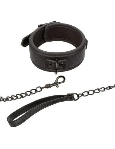 CALEXOTICS - NOCTURNAL COLLIER ET LAISSE EN CUIR RÉGLABLE NOIR