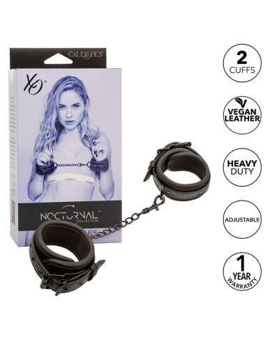 CALEXOTICS - NOCTURNAL POIGNETS EN CUIR RÉGLABLES NOIRS