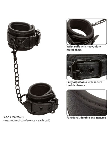 CALEXOTICS - NOCTURNAL POIGNETS EN CUIR RÉGLABLES NOIRS