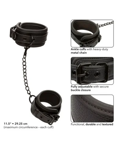 CALEXOTICS - NOCTURNAL CHEVILLES RÉGLABLES EN CUIR NOIR