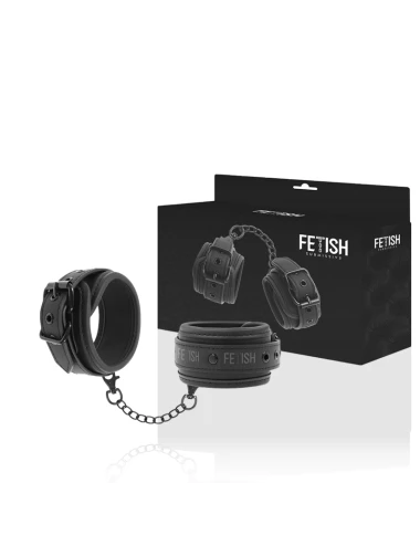 FETISH SUBMISSIVE - MENOTTES EN CUIR VÉGÉTALIEN AVEC DOUBLURE EN NOPRÈNE