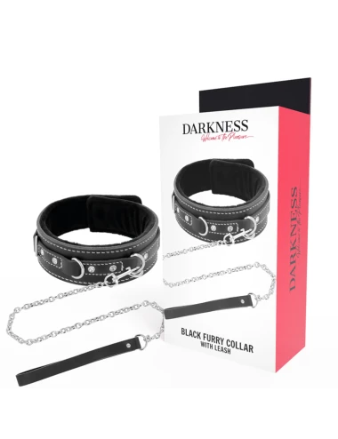 DARKNESS - COLLIER EN CUIR DE HAUTE QUALITÉ AVEC LAISSE