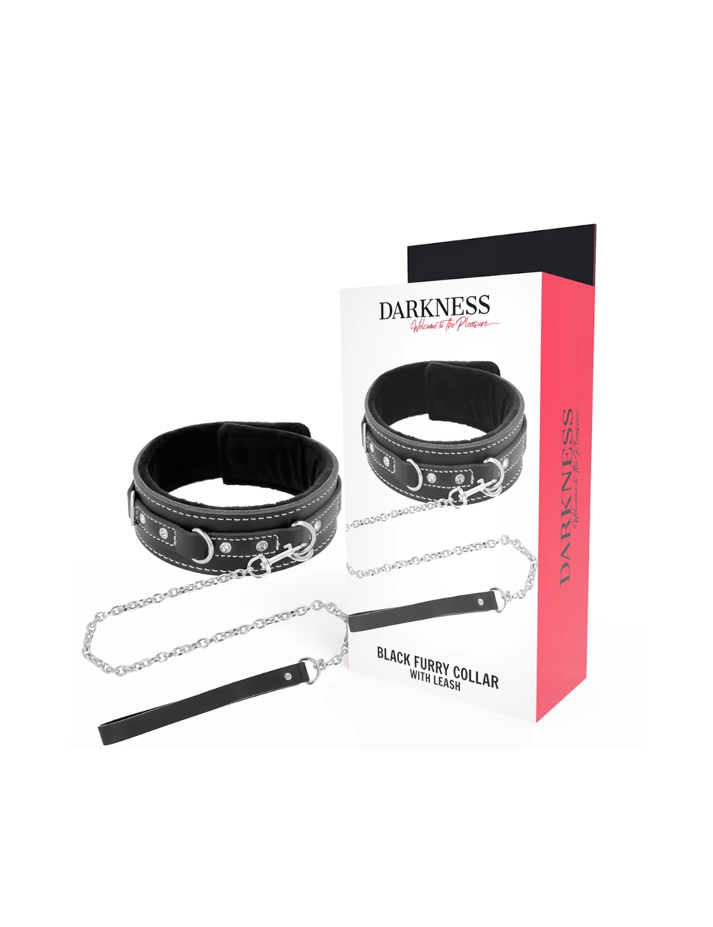DARKNESS - COLLIER EN CUIR DE HAUTE QUALITÉ AVEC LAISSE DARKNESS - COLLIER EN CUIR DE HAUTE QUALITÉ AVEC LAISSE