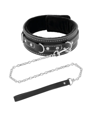 DARKNESS - COLLIER EN CUIR DE HAUTE QUALITÉ AVEC LAISSE
