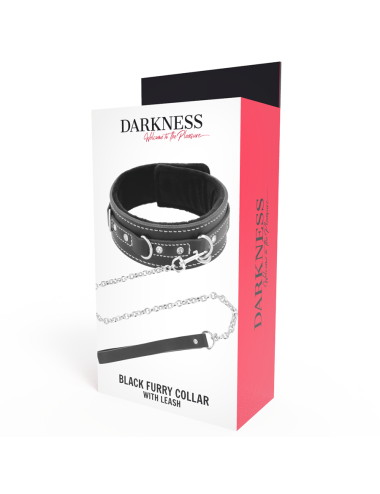 DARKNESS - COLLIER EN CUIR DE HAUTE QUALITÉ AVEC LAISSE