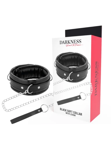 DARKNESS - COLLIER EN CUIR SOUPLE AVEC CHAÎNE