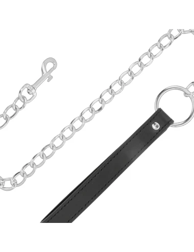 DARKNESS - COLLIER EN CUIR SOUPLE AVEC CHAÎNE