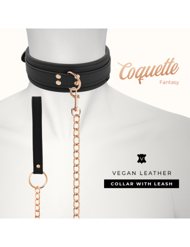 COQUETTE CHIC DESIRE - COLLIER FANTAISIE EN CUIR VÉGAN AVEC BRACELET ET DOUBLURE EN NÉOPRÈNE