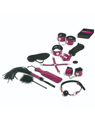 TEASE & PLEASE - SET 13 ACCESSOIRES DE BONDAGE MAGENTA