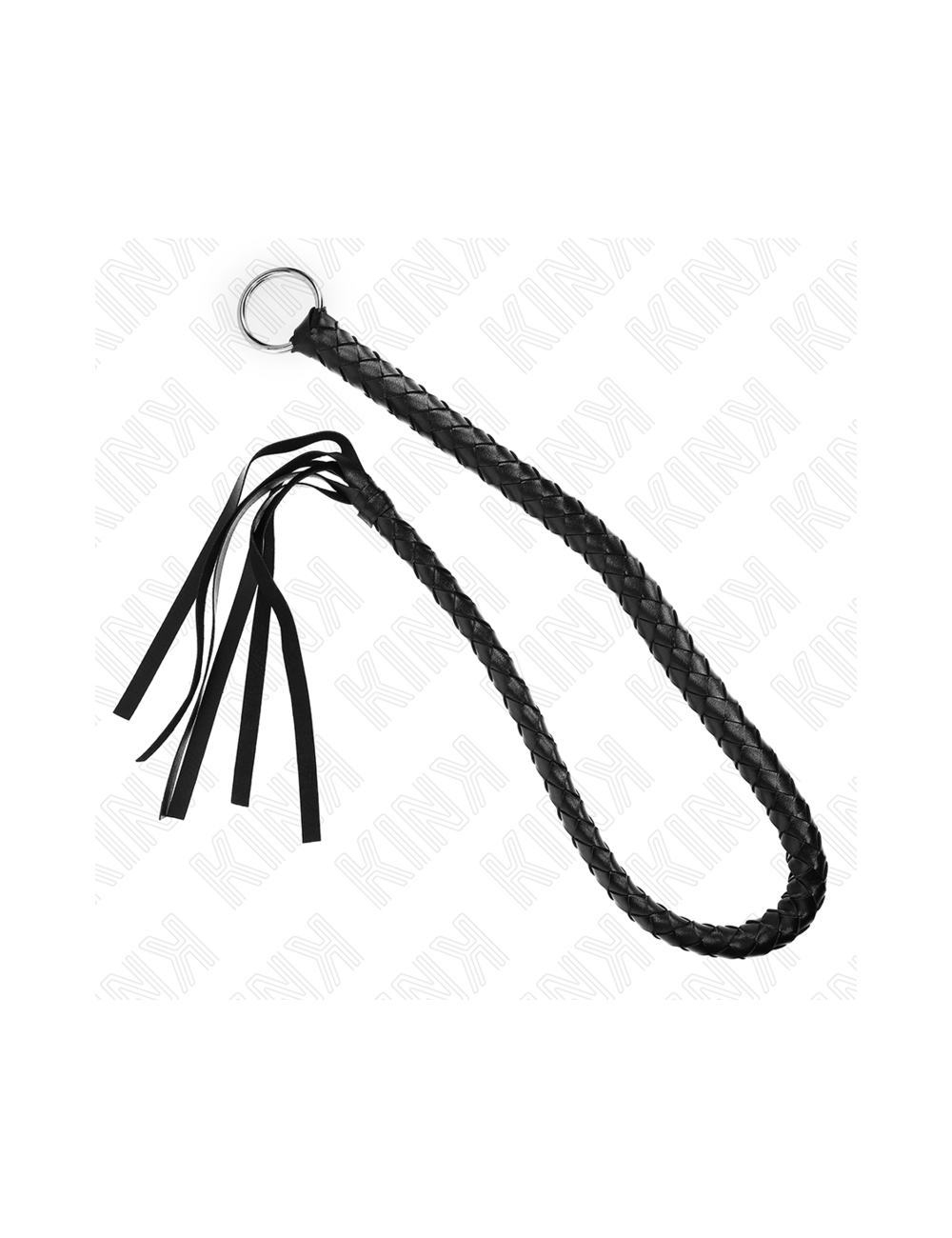 KINK - FOUET SERPENT AVEC ANNEAU À MAIN NOIR 65 CM