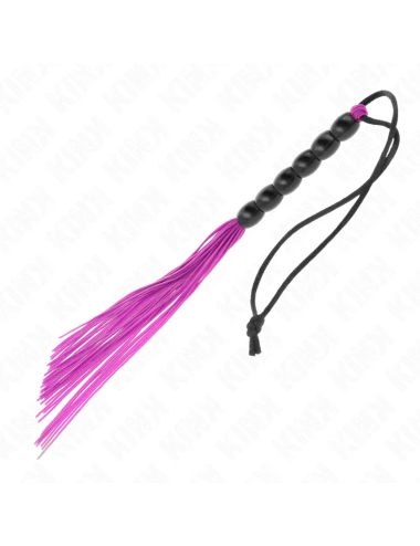 KINK - MINI FOUET EN SILICONE AVEC 6 BILLES VIOLES 26 CM