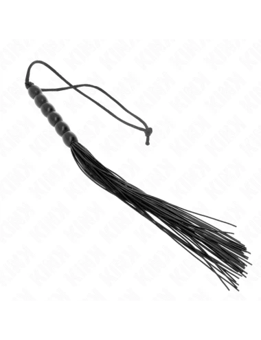 KINK - MINI FOUET EN SILICONE AVEC 6 BILLES NOIRES 26 CM