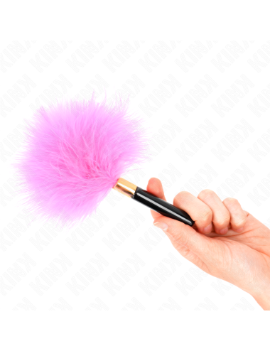 KINK - PLUMES TICKLE EN MÉTAL DORÉ FUCHSIA 18 CM