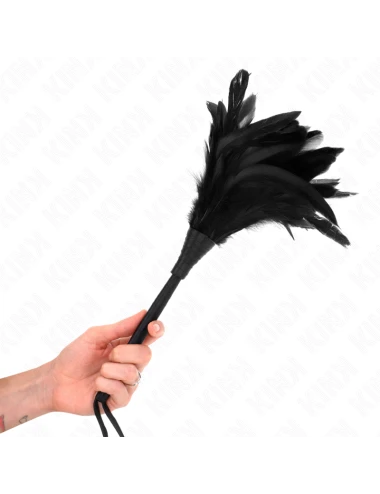 KINK - Fouet à pompon en silicone forme rose 45 cm