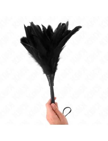 KINK - Fouet à pompon en silicone forme rose 45 cm