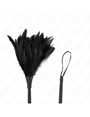 KINK - Fouet à pompon en silicone forme rose 45 cm