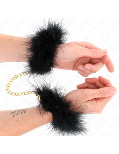 KINK - MANCHETTES EN PLUME AVEC CHAÎNE OR MODÈLE 0