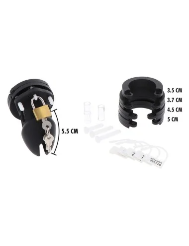 HIDDEN DESIRE - EXTREME CAGE DE CHASTETÉ SILICONE TAILLE S NOIR