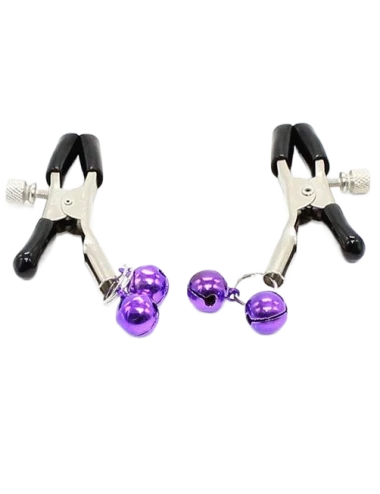 OHMAMA FETISH - Pinces à tétons AVEC CLOCHE LILAS