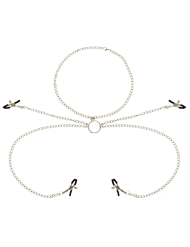 OHMAMA FETISH 4 PINCES À TÉTONS AVEC COLLIER CHAÎNE