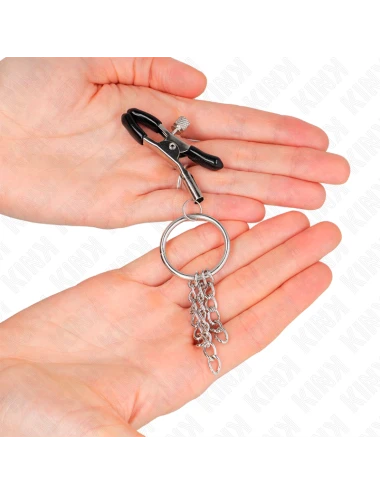 KINK - PINCE A METON O RING ET PETITE CHAINE ARGENT 6 CM