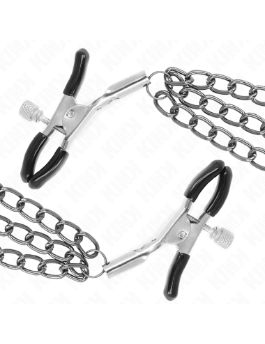 KINK - PINCES À METELIER AVEC 3 CHAÎNES NOIRES 20/23/28 CM
